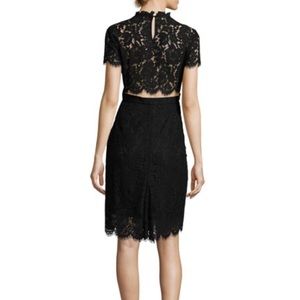 DVF Diane von Furstenberg Alma Black Lace Sheath Dress Size 4